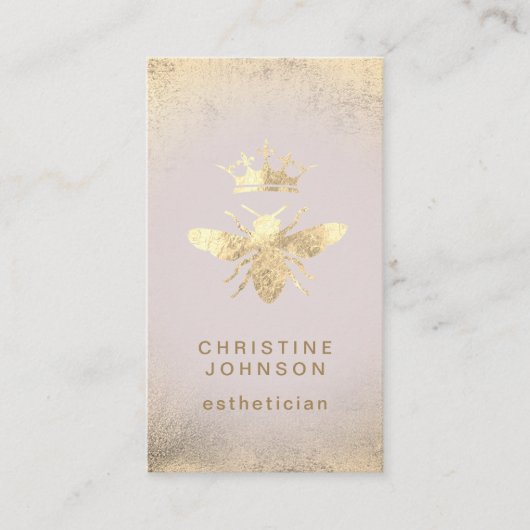 estheticus FAUX gouden folie koningin bij Visitekaartje (Voorkant)