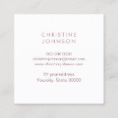 Estheticus faux roze glitter dahlia decor vierkante visitekaartje (Achterkant)