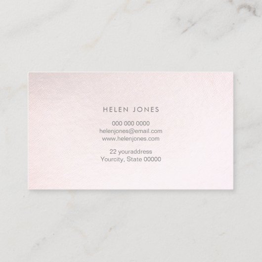 Estheticus faux roze lederen textuur visitekaartje (Achterkant)