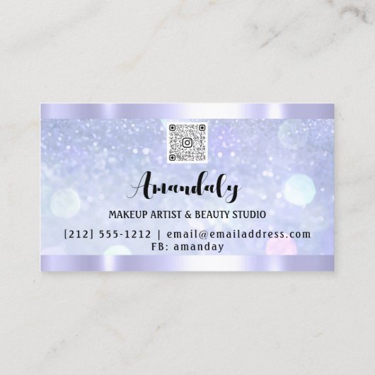 Estheticus Lash Nails Hair QR Code BlueFrame Visitekaartje (Achterkant)