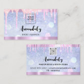 estheticus Lash Nails Hair QR Code Logo Roze Blauw Visitekaartje (Voorkant / Achterkant)