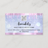 estheticus Lash Nails Hair QR Code Logo Roze Blauw Visitekaartje (Achterkant)