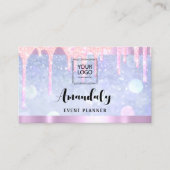 estheticus Lash Nails Hair QR Code Logo Roze Blauw Visitekaartje (Voorkant)