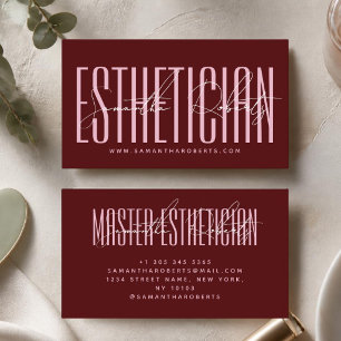 Estheticus modern typografie script rood visitekaartje