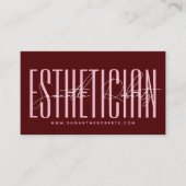 Estheticus modern typografie script rood visitekaartje (Voorkant)