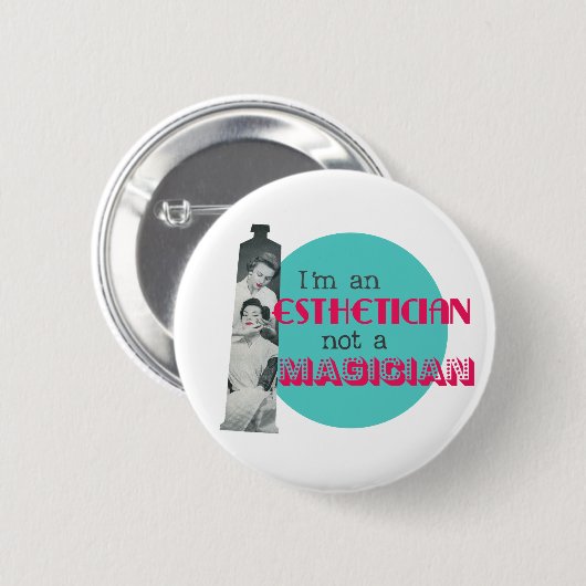 Estheticus not a Magicia Funny Retro Button (Voorkant /achterkant)
