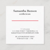 estheticus of Makeup Artist Red Lips Vierkante Visitekaartje (Achterkant)