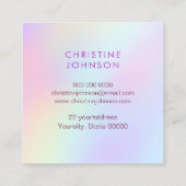 Estheticus pastel kleuren vlinder vierkante visitekaartje (Achterkant)