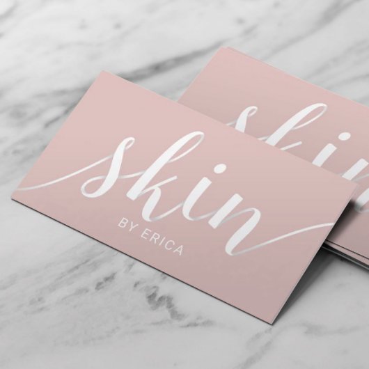 estheticus Skin Care Blush Pink Typografie Visitekaartje