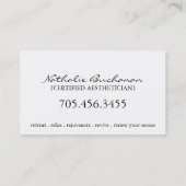 Estheticus ~ Visitekaartje (Achterkant)