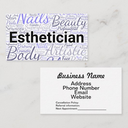Estheticus Visitekaartje (Voorkant / Achterkant)