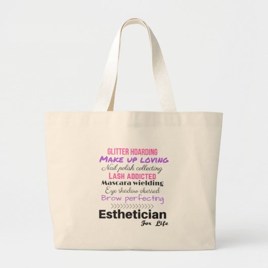 Estheticus voor het leven grote tote bag (Voorkant)