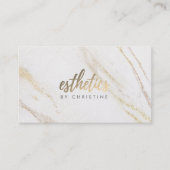 Estheticus witte marmeren achtergrond afsprakenkaartje (Voorkant)