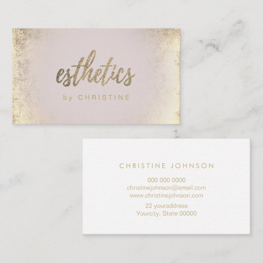 esthetiek FAUX-glitter Visitekaartje (Voorkant / Achterkant)