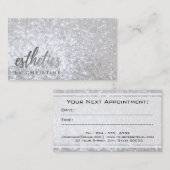 Esthetiek Faux Zilver Glitter Afspraakkaart Afsprakenkaartje (Voorkant / Achterkant)