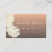 Esthetiek Huidverzorging Modern Peach Feather Visitekaartje (Voorkant)