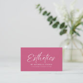 Esthetiek Script Roze Elegant Gecertificeerd Esthe Visitekaartje (Staand voorkant)