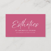 Esthetiek Script Roze Elegant Gecertificeerd Esthe Visitekaartje (Voorkant)