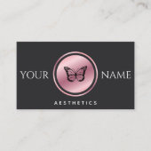 Esthetiek Toevoegen Jouw naam Roos Gold Butterfly  Visitekaartje (Voorkant)