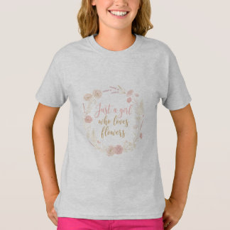 Esthetisch Alleen een Meisje dat van Bloemen Houd T-shirt