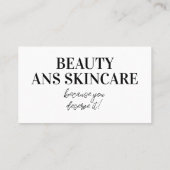 Esthetisch Beauty Huidverzorgingssalon Minimalist Visitekaartje (Achterkant)