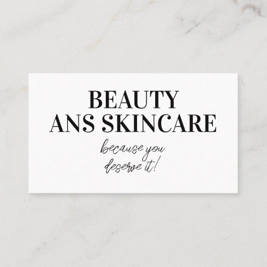 Esthetisch Beauty Huidverzorgingssalon Minimalist Visitekaartje (Achterkant)