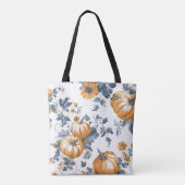 Esthetisch betegeld pompoenpatroon tote bag (Achterkant)