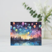 Esthetisch Birthday Lake Landscape Wenskaart Briefkaart (Staand voorkant)