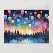 Esthetisch Birthday Lake Landscape Wenskaart Briefkaart (Voorkant)