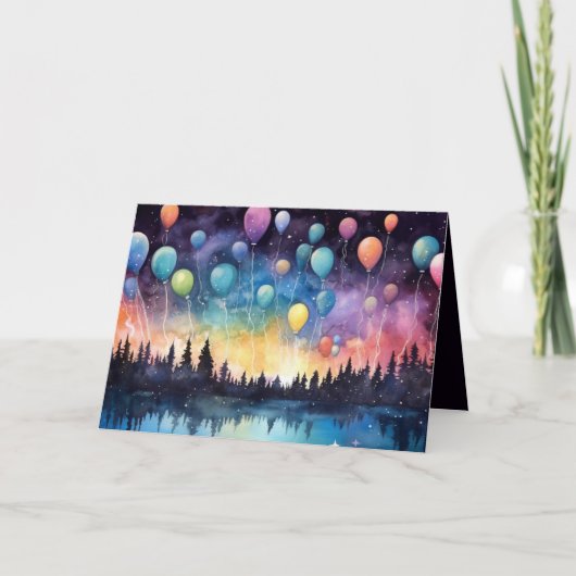 Esthetisch Birthday Lake Landscape Wenskaart Kaart (Voorkant)