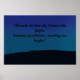  esthetisch blauw landschap poster