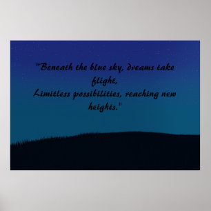  esthetisch blauw landschap poster