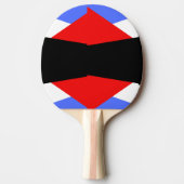 Esthetisch blauw Rood zwart & wit Modern Abstract Tafeltennisbatje (Voorkant)