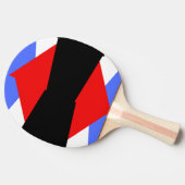 Esthetisch blauw Rood zwart & wit Modern Abstract Tafeltennisbatje (Zijkant)