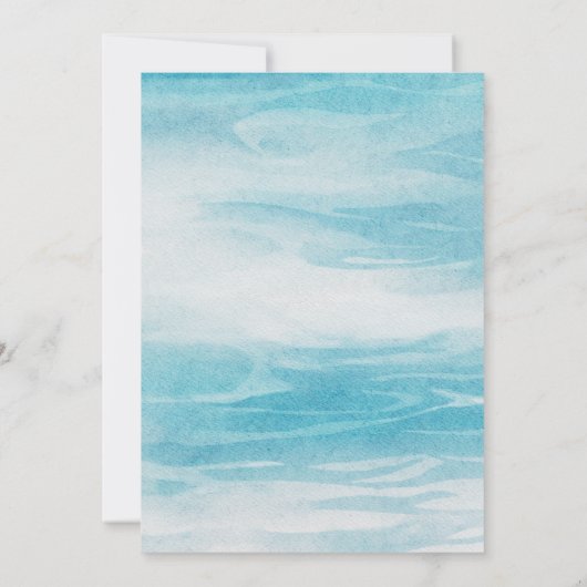Esthetisch blauw zee verjaardag kaart (Achterkant)