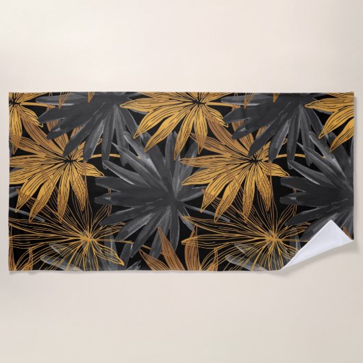 Esthetisch bloemengordijn voor de douche strandlaken (Voorkant)