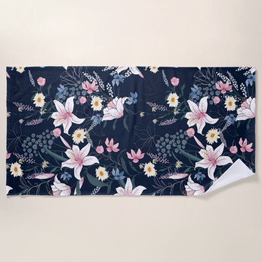 Esthetisch bloemengordijn voor de douche strandlaken (Voorkant)