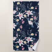 Esthetisch bloemengordijn voor de douche strandlaken (Voorkant)