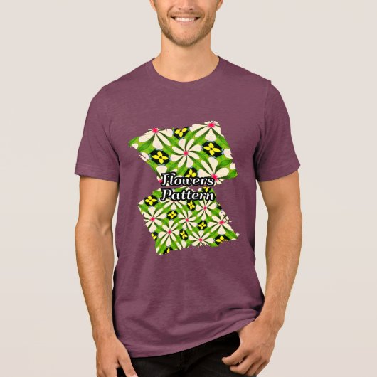 Esthetisch bloemenpatroon Tri-Blend shirt (Voorkant)