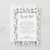 Esthetisch Bloemig Handgeschreven Bruiloften Schri Bedankkaart (Voorkant)
