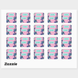 Esthetisch bloemig onderwerp gepersonaliseerd noti vierkante sticker