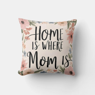 Esthetisch bloemkussen - thuis is waar mama is kussen