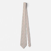 Esthetisch Bloemmotief Beige Achtergrond Stropdas (Voorkant)