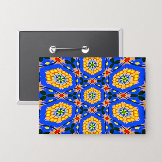 esthetisch bloemmotief button (Voorkant / Achterkant)