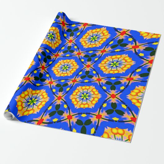 esthetisch bloemmotief cadeaupapier (Uitgerold)