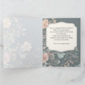 esthetisch bloemmotief dank u bruiloft kaart (Binnen)