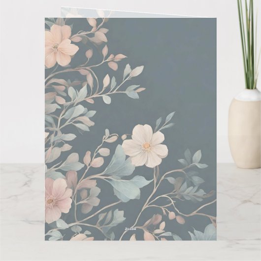  esthetisch bloemmotief dank u bruiloft kaart (Achterkant)