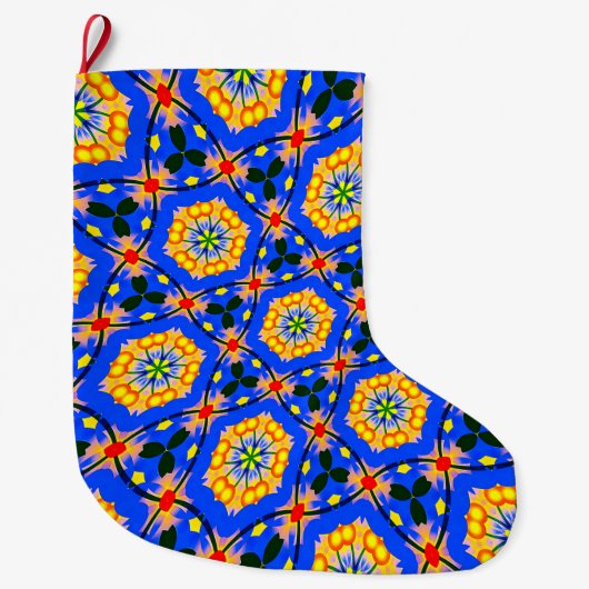 esthetisch bloemmotief grote kerstsok (Voorkant)