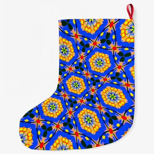 esthetisch bloemmotief grote kerstsok (Achterkant)