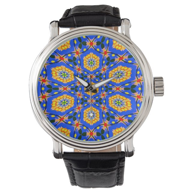 esthetisch bloemmotief horloge (Voorkant)